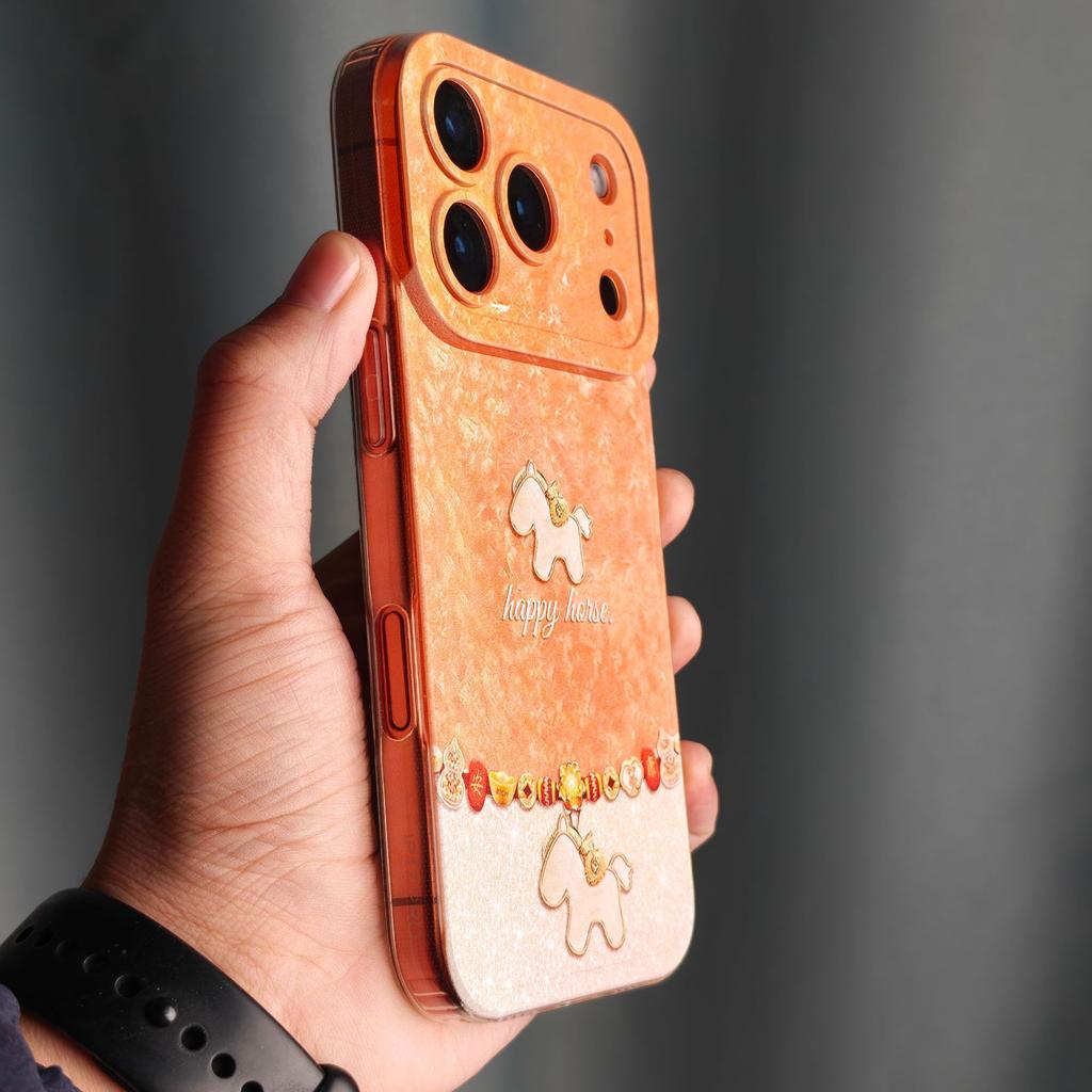 Orange Pony Applies To Apple 17promax Transparent 16 Horse Year 15tpu Soft iPhone13 New Year's Phone Case