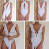 Sexy Deep V Neck Swimwear Backless Bandage One Piece Swimsuit Monokini Badpak Bathing Suit