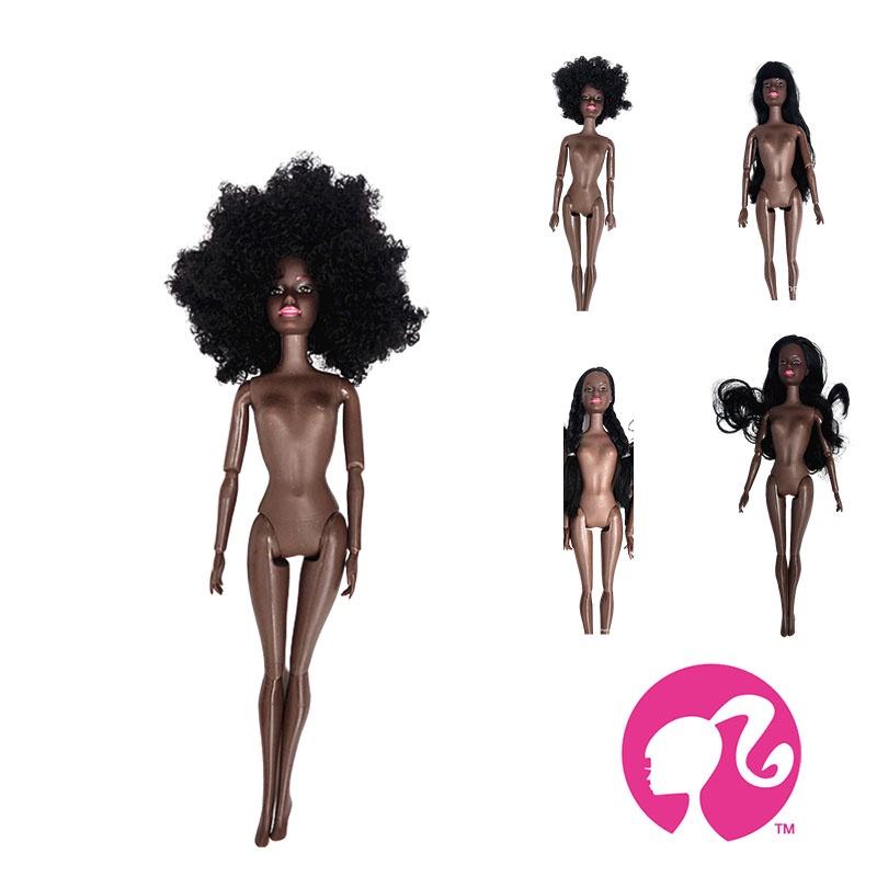 African Doll 30cm Charcoal Black Jointed Nude Doll 80g Weight