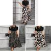 Floral Print A Line Dress With Short Sleeves For Spring Summer Casual Womens Wear