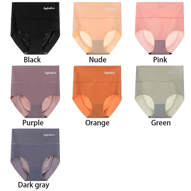 1 pezzo Shapewear Mutandine da donna Controllo della pancia Intimo Senza cuciture Seta del ghiaccio Vita alta Dimagrante sexy