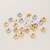 50Pcs 3/4mm 14/18K Gold Color Plated Copper Beads Caps Spacer Beads for DIY Necklace Bracelets Jewelry Making Accessories