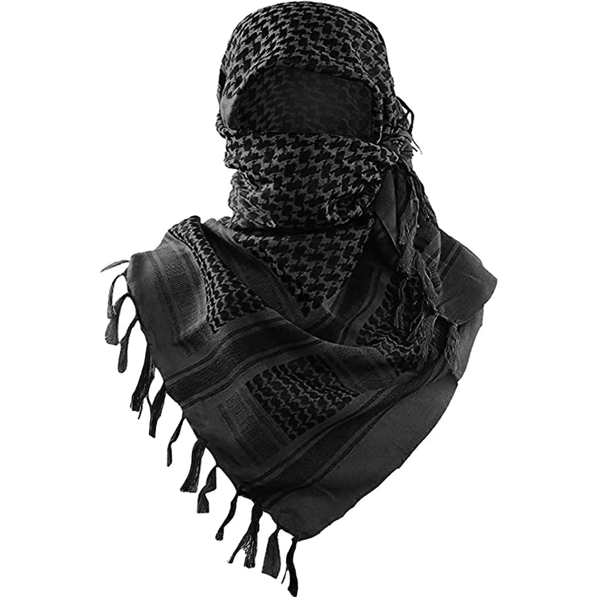 

Military Tactical Desert Hijab Scarf Muslim Headscarf Islam Arab Keffiyeh Head Neck Scarves Wrap for Men and Women 95x95cm
