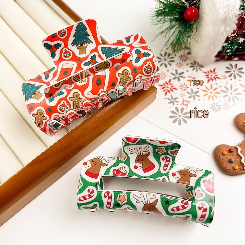 Bambus Yao Weihnachts-Cartoon Haarspangen: Niedliches Hai-, Rentier- & Schneemann-Design