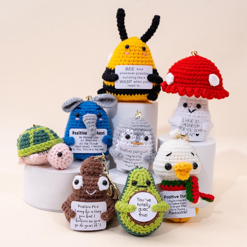 Ciondolo Appeso Animale Lavorato a Maglia da 13 cm Portachiavi Carino Tartaruga Pinguino Elefante Sgabello Divertente Fascino per Zaino Regali per Ragazze