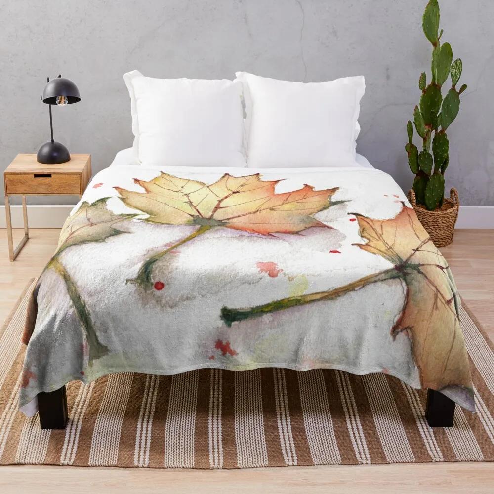 Autumn Theme Flannel Throw Blanket King Queen Size for Bed Sofa Couch Decor Lightweight Warm Super Soft Art Blanket Good Gift