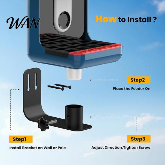 Heavy Duty Bird Feeder Stand for Buddy Pro1/2, Stainless Steel Stable Mount with Panel Locking Screws Design, Weather-Resistant Bracket Wall