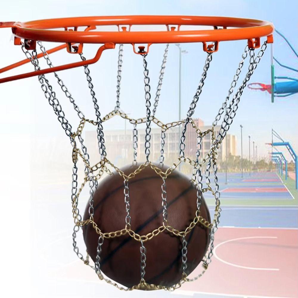 

Metal Chain Metal Basketball Net Basket Frame Steel Basketball Net Replacement Silver