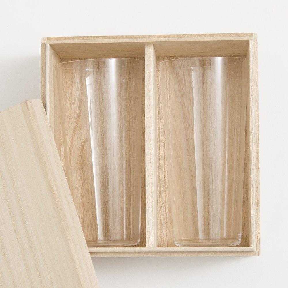 Shotoku Glass Custom Highballglas 2 2er-Set aus Paulownia (Set 2, Schachtel)