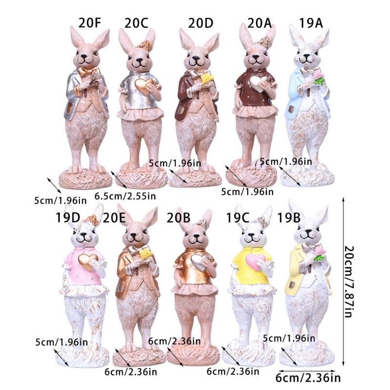 Friendly Easters Rabbit Resins Ornaments for Holiday Decoration and Indoor Display