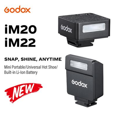 Godox iM22 iM20 Mini Camera Flash 440 Full Power Flashes with Type-C Charging for Fuji Canon Nikon Sony Universal Hot Shoe Mount