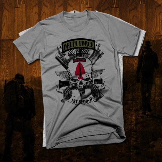 Army Delta Force Ranger T-Shirt Iraq Afghan Military Sniper Black ops 1st SFOD-D S