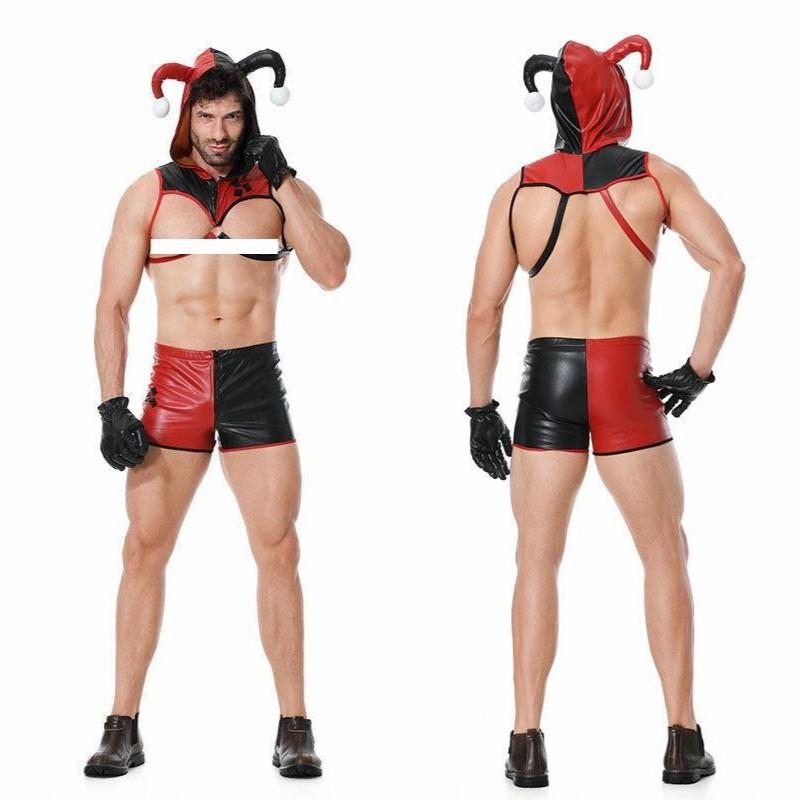 Verführerisches Bühnenoutfit für Nachtclubs Herren Halloween Clown Dessous