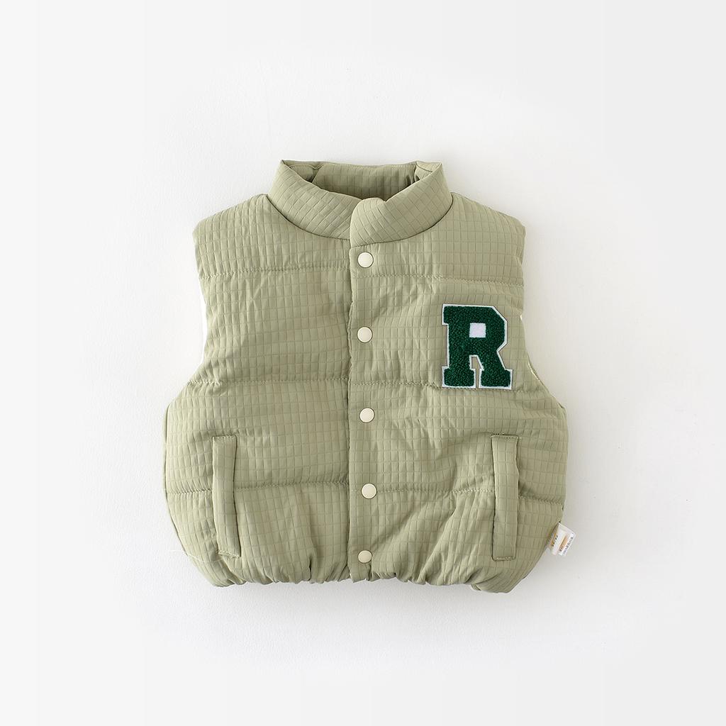 Kinder baumwolle weste herbst und winter Koreanische version weste infant brief bestickt oberbekleidung top baby verdickt weste