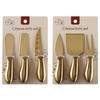 Stainless Steel Hollow Handle, Golden Cheese Knife, Cheese Knife Set, Card Binding Packaging, Western Knives and Forks