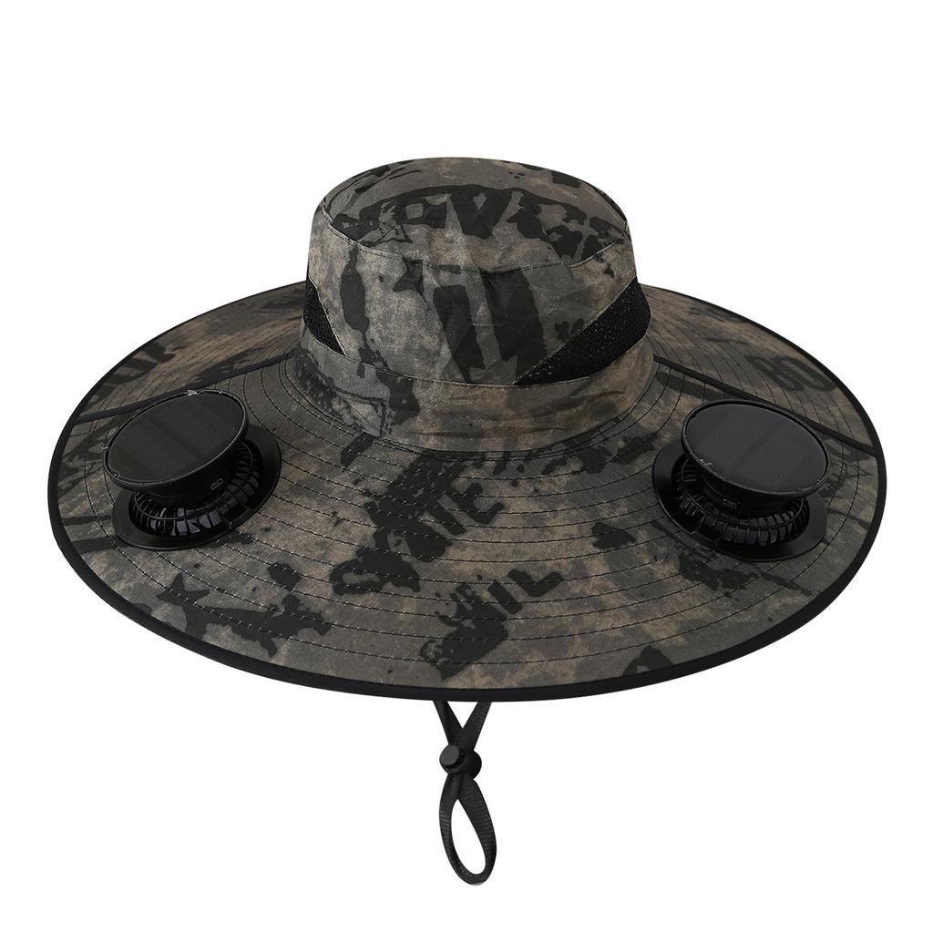Summer for Outdoor Camping Fishing Hiking Cap Sunscreen Fisherman Hat SolarFan Cap Portable Solar Charging Cap with Fan Suitable