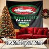 Custom Name Personalized South Sydney Rabbitohs Print Tapestry, Wall Art Decor, Bedroom, Dorm, Apartment, LivingRoom, Party Backdrop, Gift for Birthda