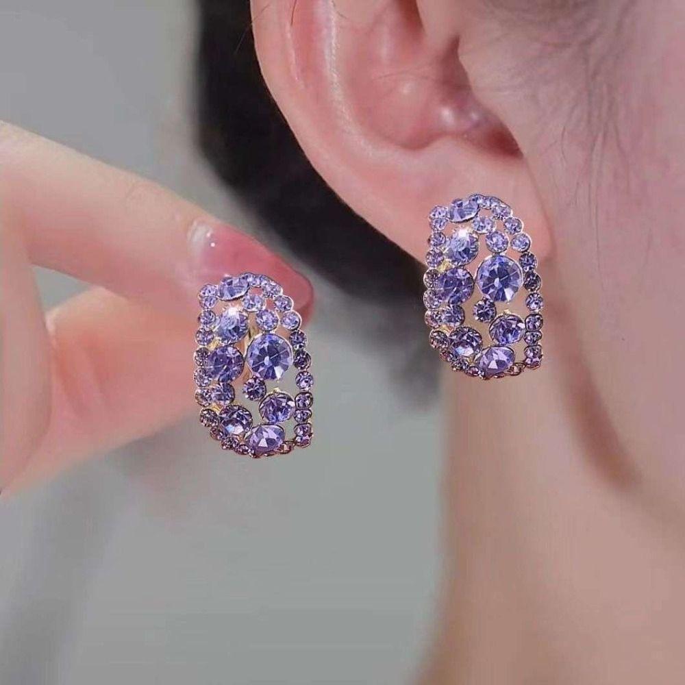 Jewelry Girl Gift Geometric Crystal Korean Style Earrings Stud Earrings Ear Studs Women Earrings