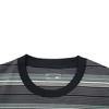 Li Ning T Shirts Unisex Black Stripes Crew Neck Moderate Straight Fit AHST719-4