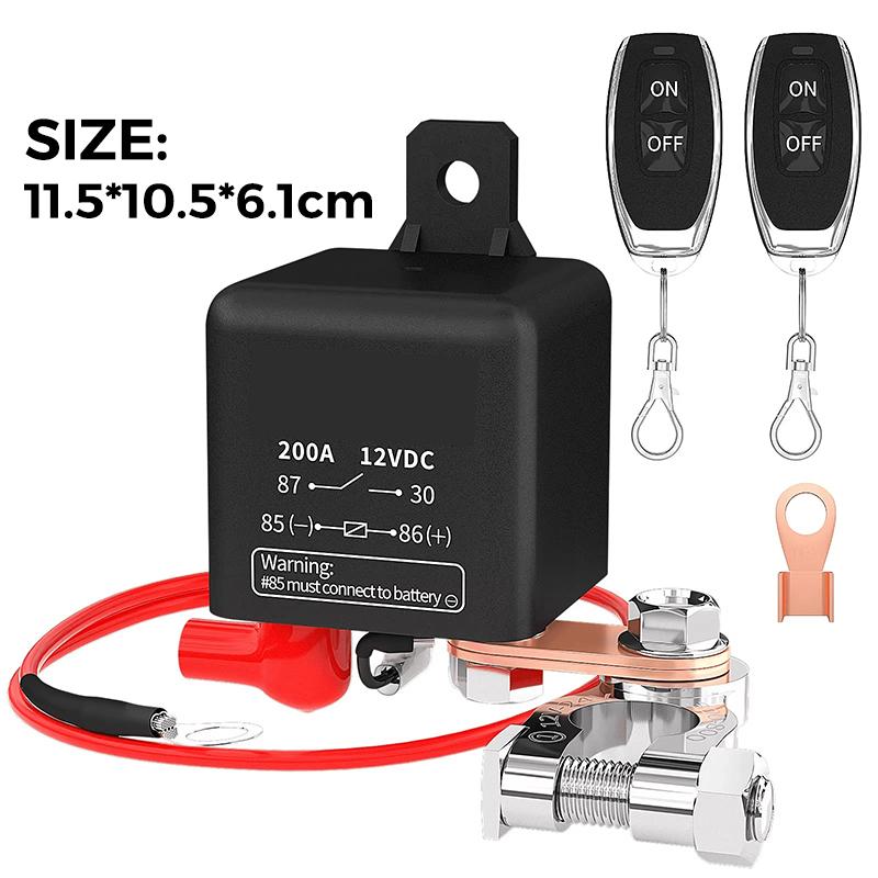 12V 200A Car Battery Kill Switch Remote Control Disconnect Relay Anti-leakage for RV Truck Marine Boat ATV Daily Use