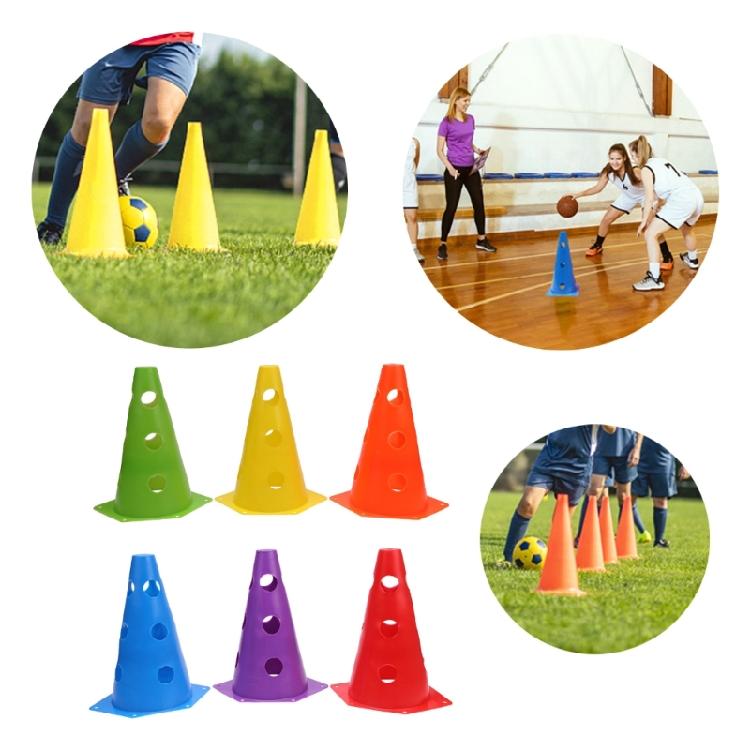12/18Pcs Plastic Agility Cone Training Maker Bucket Soccer Obstacle Cone