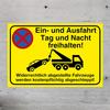 1pc Art Decor Frameless Tin Sign - German Text "Keep Entrance Clear" Parking Enforcement Sign, Yellow & Black Metal Wall Decor