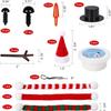 9 Pack Build a Snowman Kit Snowman Christmas Crafts for Kids Gift, Modeling Clay Snowman DIY Kit