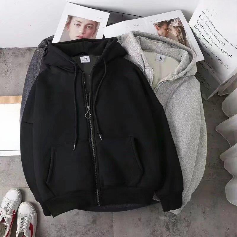 Pánský plyšový kardigan s kapucí: Velký volný střih, ležérní svetr na zip pro podzim/zimu 2023.