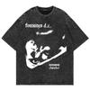 Camiseta 100% Algodón Lavado Vintage Fontaines DC Dopamine Chamber Moda Hombre Estética Retro Oversize Holgada Camiseta Lavado Ácido