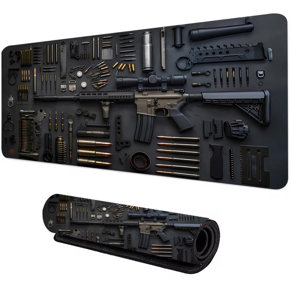 Firearms Mouse Pad Large Computer Office Game Table Mats XXL Rubber Antislip Gaming Keyboard Mousepads Long Desk Pads