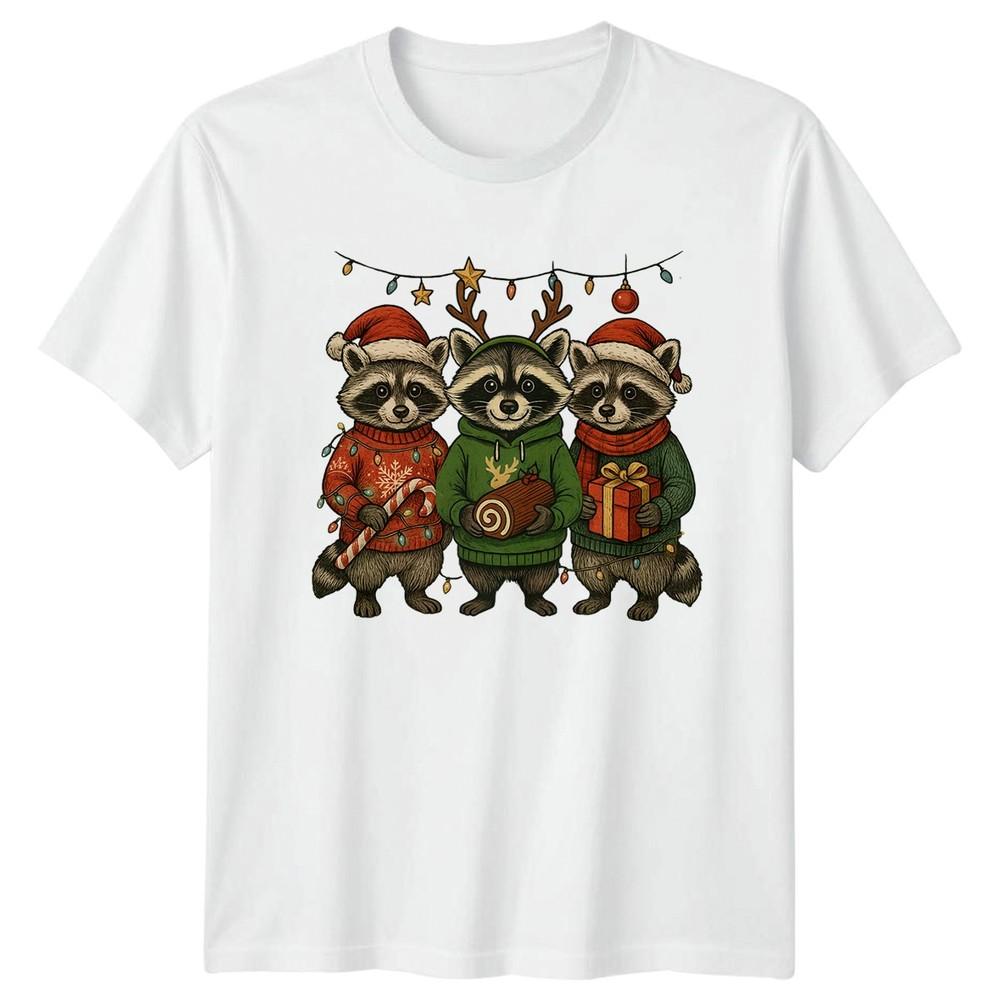 Christmas Raccoons Holiday Winter Unisexs TShirt Unisexs Tee Graphic Unisex Top