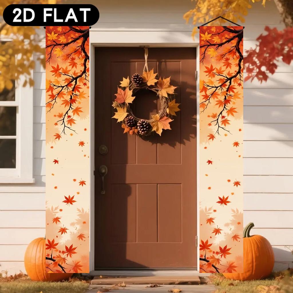 2pcs Thanksgiving Leaf Door Couplet