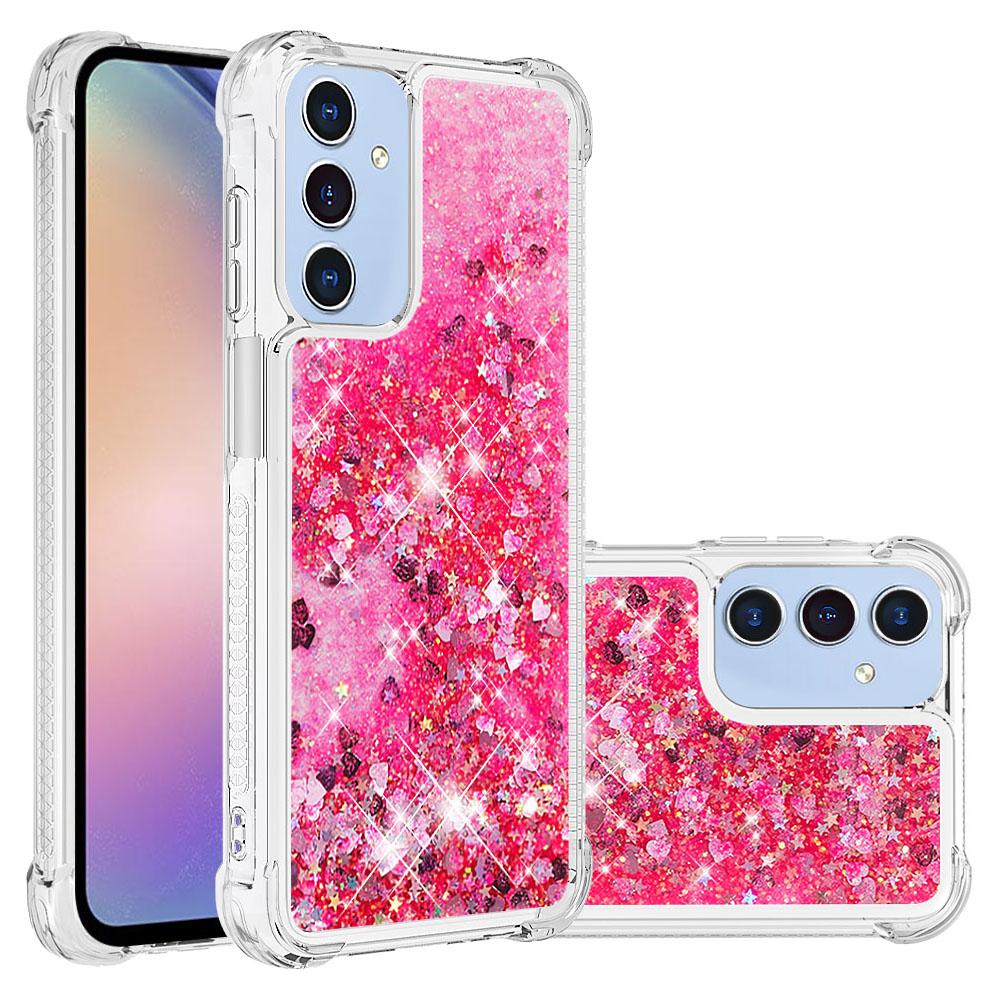

For Samsung Galaxy A16 5G/Galaxy A16 4G TPU Case Glitter Quicksand Shockproof Phone Back Cover Pink/Hearts