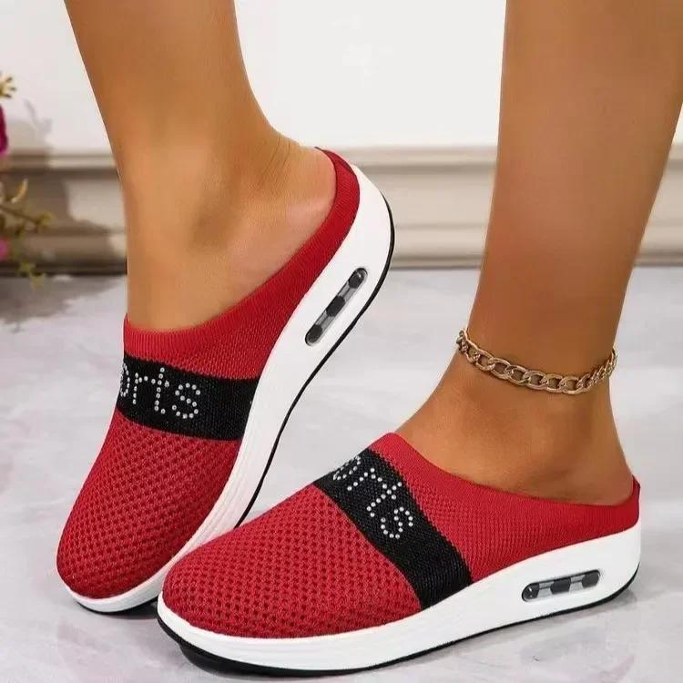 fashion 2024 New Summer Women's Slippers Wedge Air Cushion Casual Half Support Breathable Casual Shoes for Women Zapatos