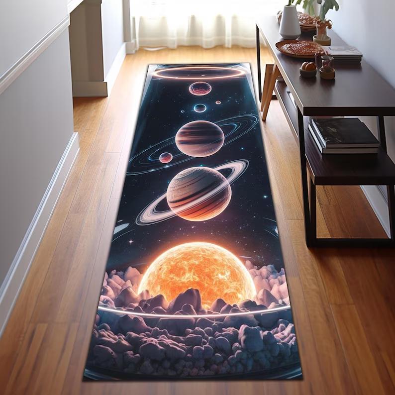 

Celestial Runner Rug Witchcore Hallways Spiritual Meditation Corners Cosmic Boho and Mystical Artistic Interiors Home Decor 40X120CM