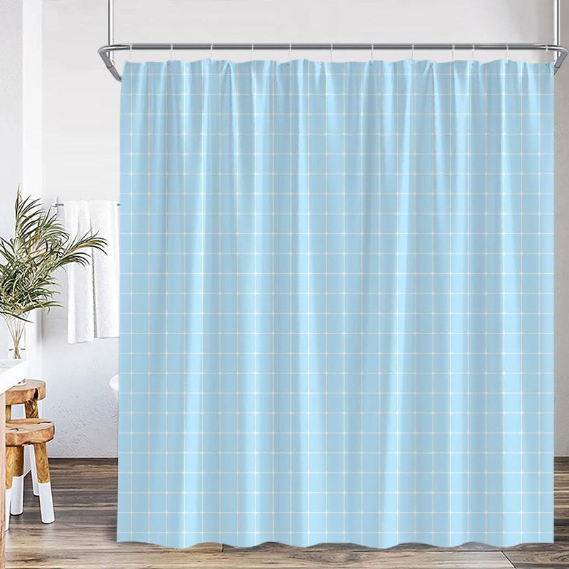 Black and White Square Shower Curtains Black Lines Modern Geometric Plaid Fashion Nordic Bath Curtain Fabric Home Bathroom Decor