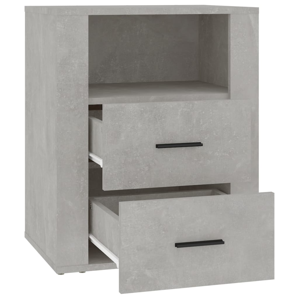 Nightstand Concrete Grey 50 X 36 X 60 Cm Engineered Wood