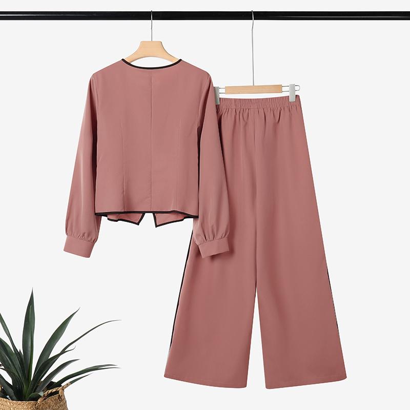 ZANZEA Damen Langarmbluse und Hose Elegante zweiteilige Anzugsets