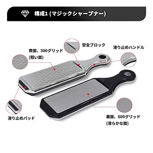 Handheld Knife Sharpener, 300/600 Grid, Double-Sided Diamond, Kitchen Knife Sharpener, Gardening Scissors Sharpener, Gardening Tool