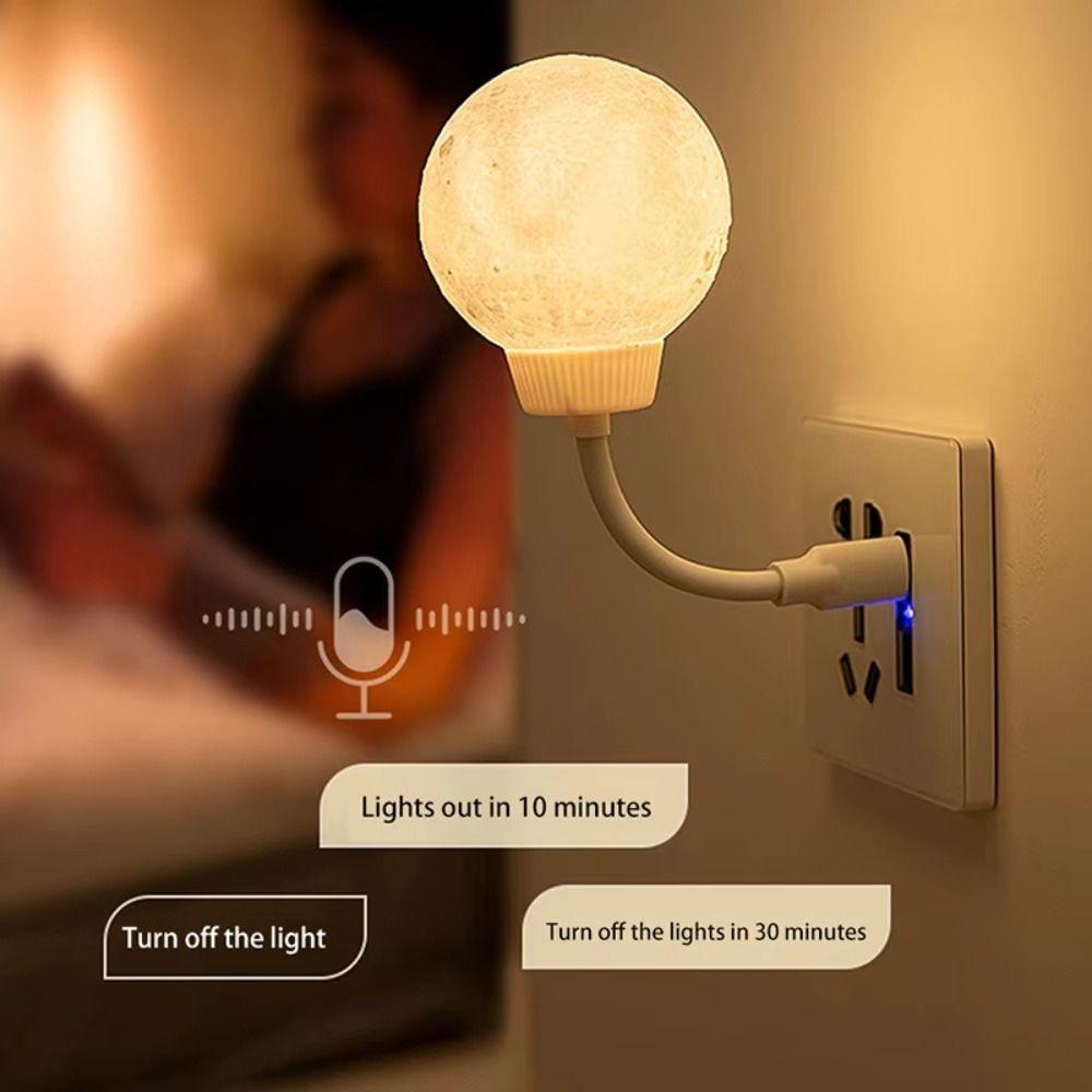 3 Lighting Modes Smart Moon Lamp Can Be Timed Night Light Fashion Bedside Lamp