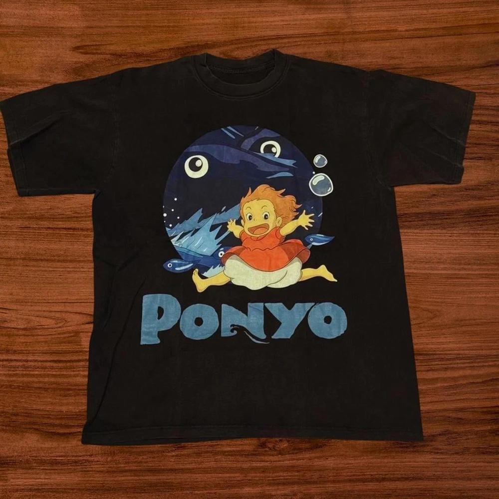 Ponyo Black Cotton TShirt S