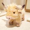 Long Hair Highland Cattle Plush Toys Fluffy Realistic Cattle Doll Funny Sit&Stand&Lying Pose Animal Doll Cute Desktop Decor