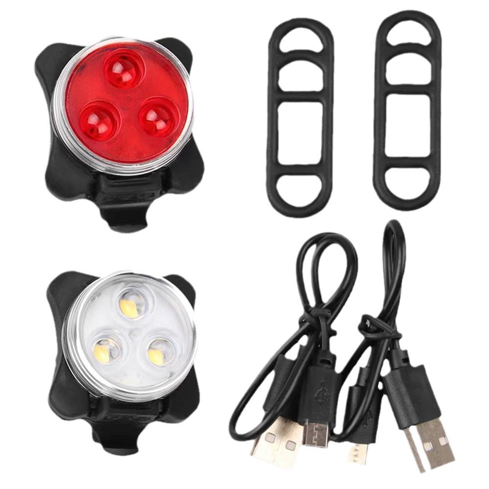 030 New USB Rechargeable Bicycle Lights Highlight Riding Lights COB Waterproof Creative Taillights Safety Warning Lights