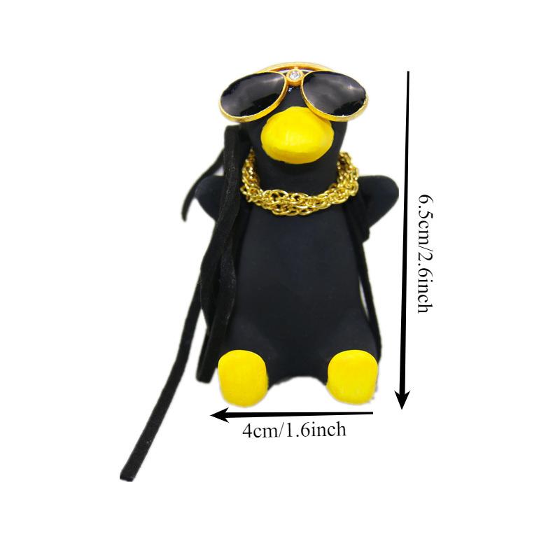 1PC Swing Duck Car Pendant Plaster Material Cool Duck Swing Mirror Hanging Pendant Car Accessories Car Supplies