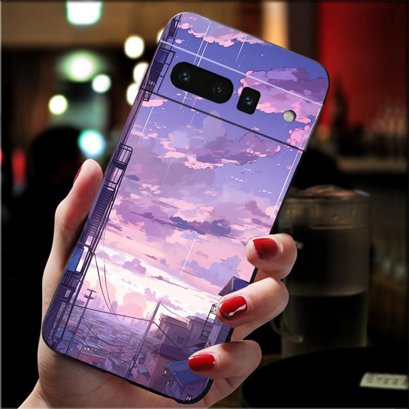 

Japan Anime Street View Landscape Cat Phone Case For Google Pixel 10 9 Pro XL 9A 8 7 6 Pro Pixel 8A 7A 6A Pixel 8 7 6 5 Google Pixel 9a