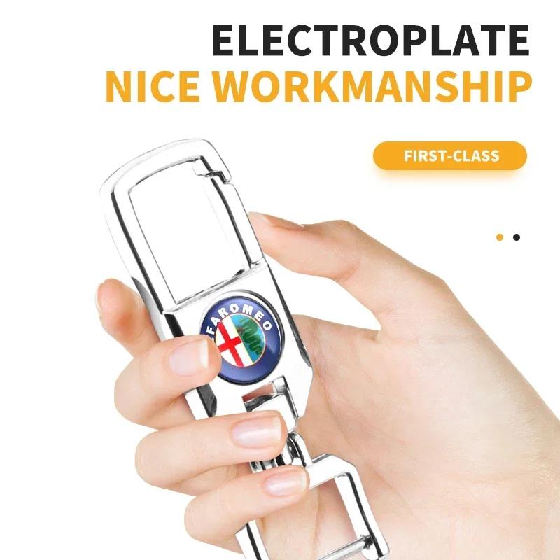 Car Stickers For Alfa Romeo Car Goods 3D Metal Car Styling Emblem Keychain Key Chain Rings For Alfa Romeo 159 147 156 Giulietta