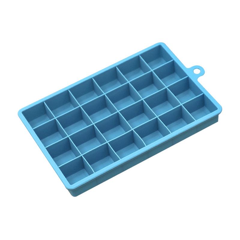 24-Compartment Food-Grade Silicone Ice Cube Tray with Lid - Easy Release Square Ice Mold