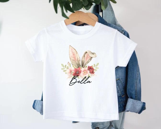 Kids Personalised Easter T-Shirt 2025 Girls Children Easter Outfit Egg Hunt XL