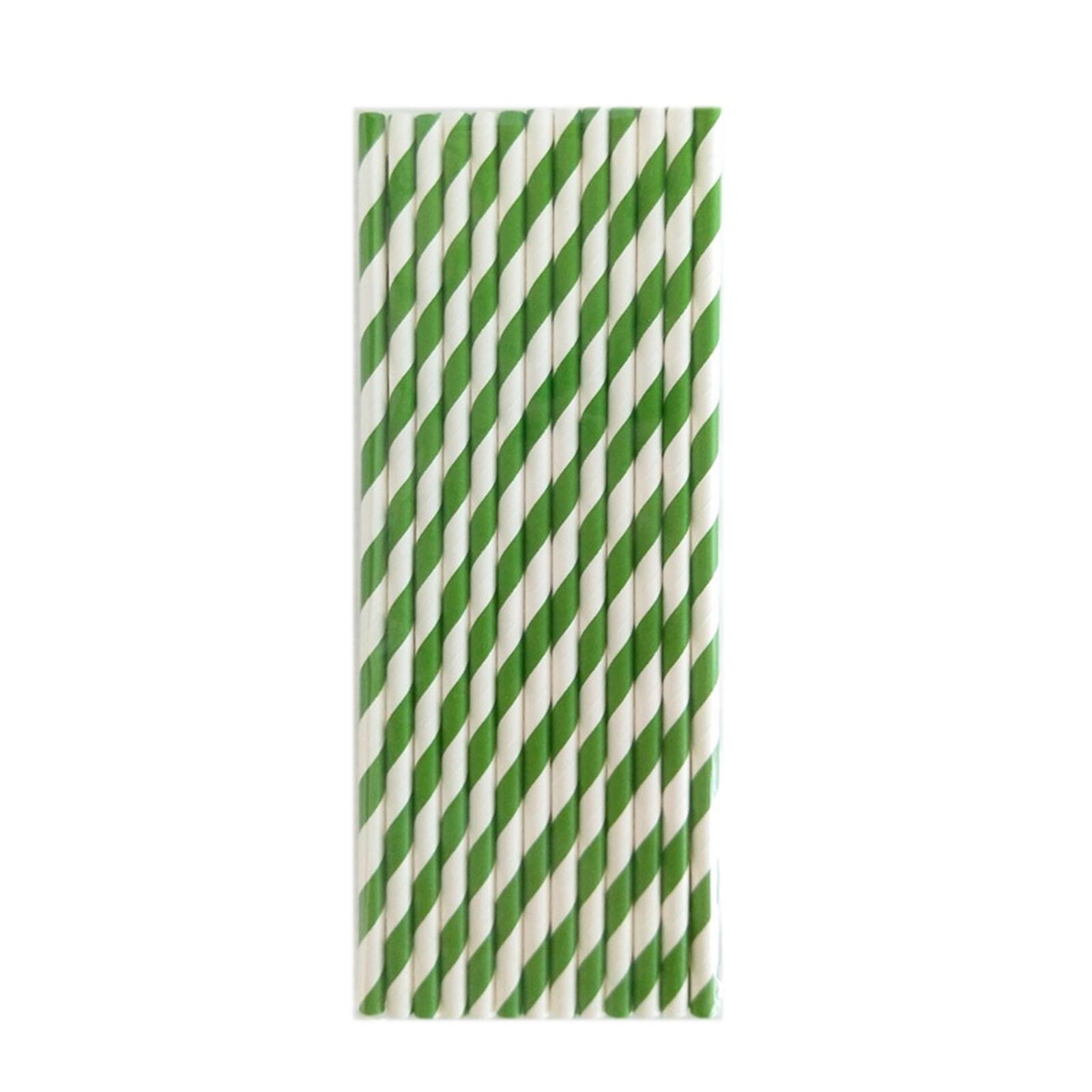 

25 Environmental Friendly Straws & EcoFriendly In Color Stripes Drinking Straws & Party Decoration Supplies One Size зелёный