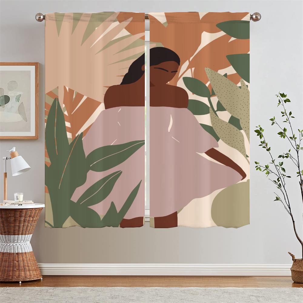 Afrikanische Frau Verdunkelungsvorhang Wohnzimmerdekoration Küchenvorhänge für Schlafzimmer Sonderanfertigungen Kostenlose Versandprodukte Jalousien